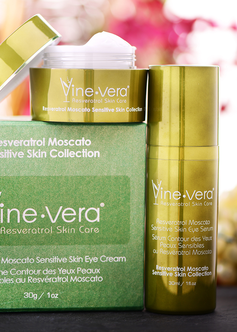 Moscato Sensitive Skin Eye collection with a background